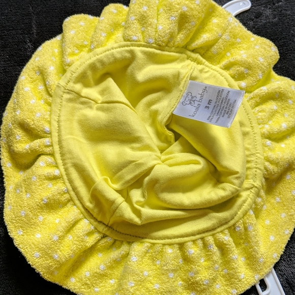 Electric Yellow & Polka Dot Romper/Hat Combo - Picture 7 of 10